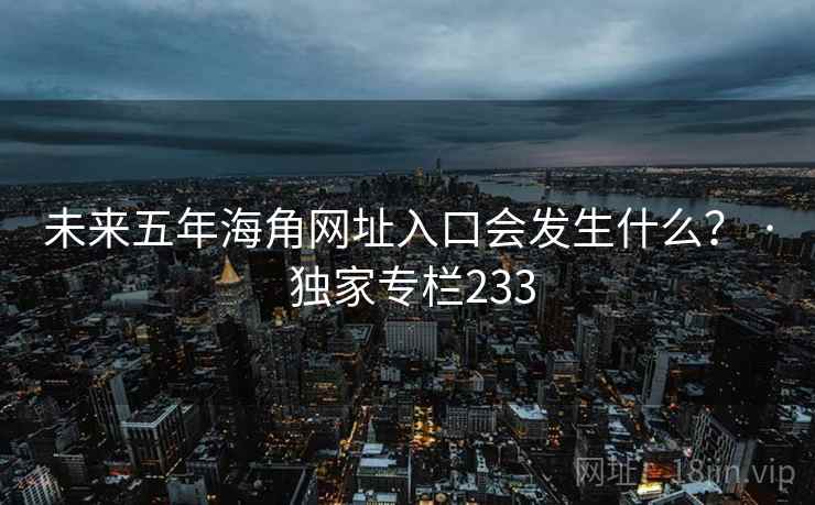 未来五年海角网址入口会发生什么？ · 独家专栏233