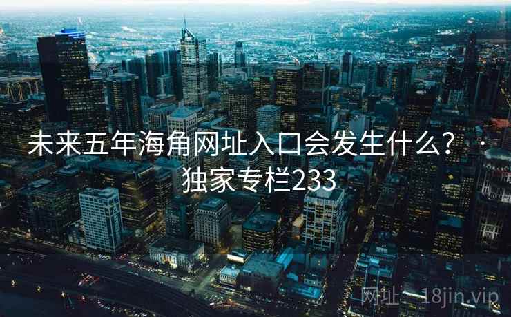 未来五年海角网址入口会发生什么？ · 独家专栏233